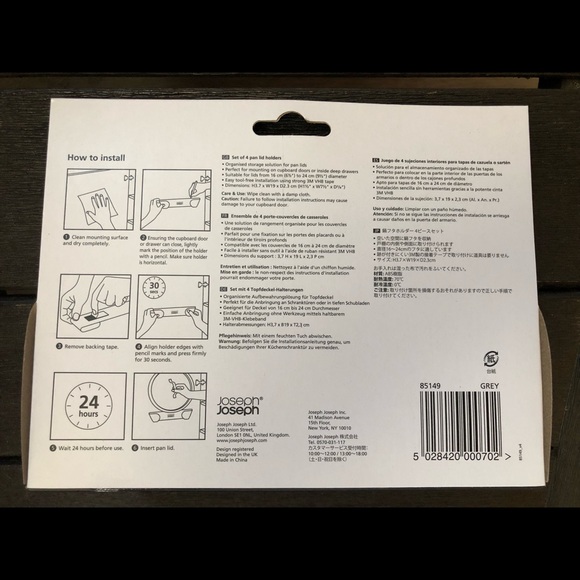 JOSEPH JOSEPH Set of 4 Pan Lid Holders - Picture 7 of 12